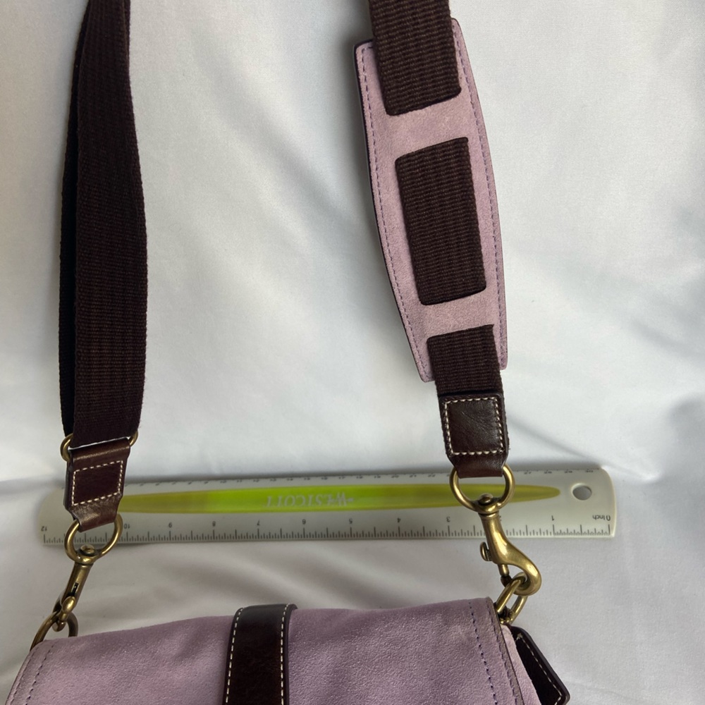 COACH lavender Suede Brown Purple Purse 4743 - Picture 10 of 13
